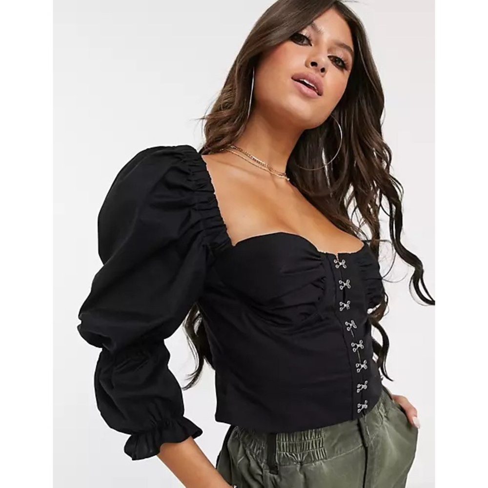 ASOS Design Long Sleeve Corset Top
